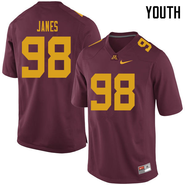 Youth #98 Max Janes Minnesota Golden Gophers College Football Jerseys Sale-Maroon